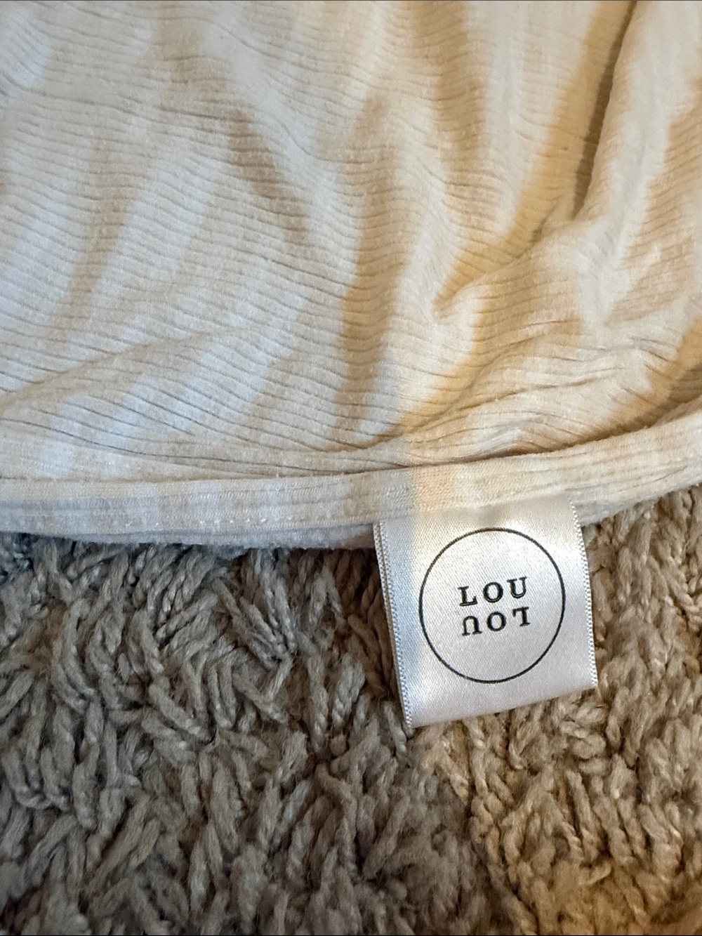 Lou Lou & company pink and white ribbed swaddle blanket
